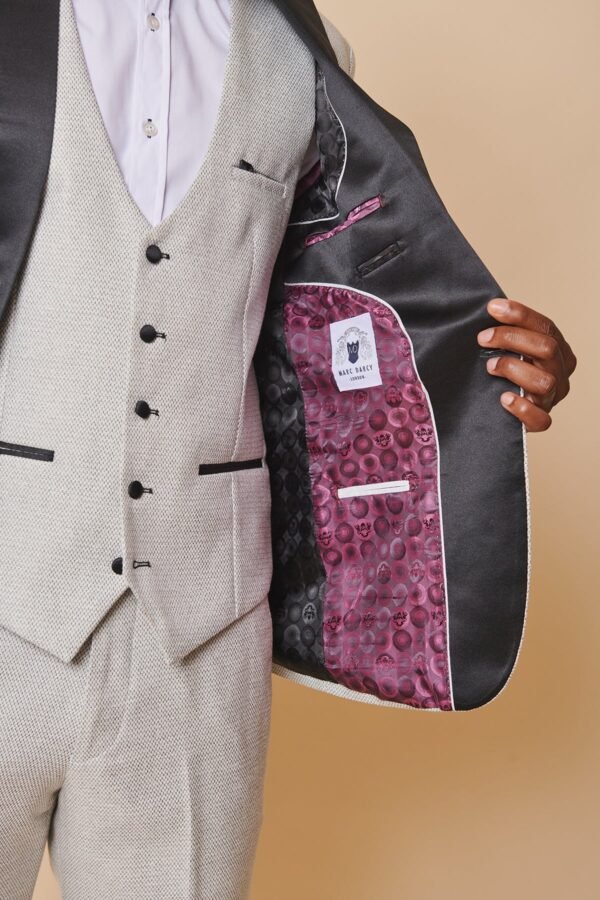 SPENCER - Stone Tux Lapel Blazer - Image 5