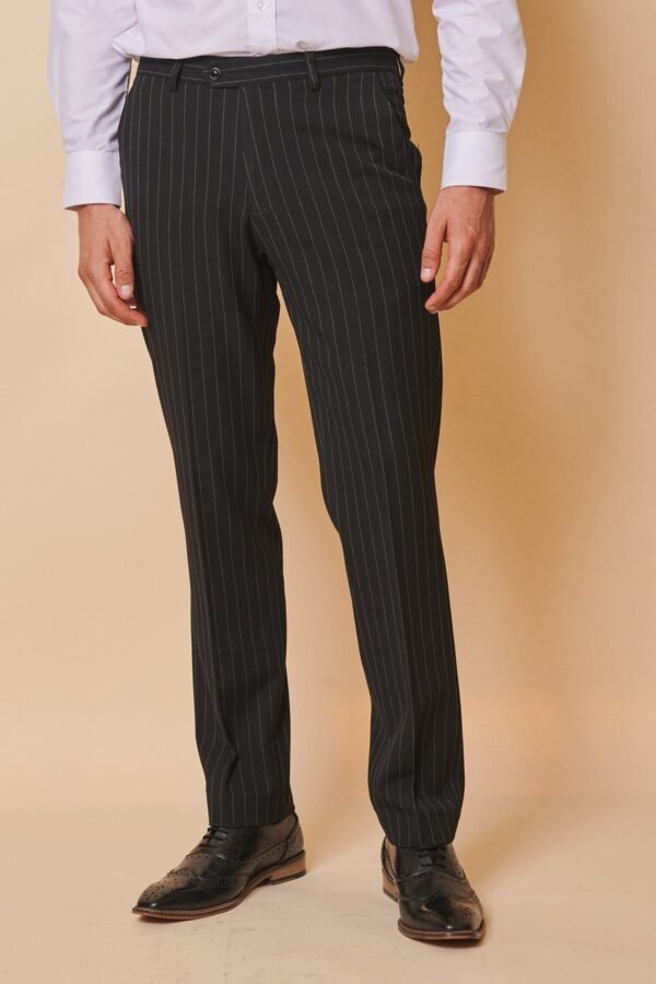 ROCCO - Black Pinstripe Trousers - Image 2