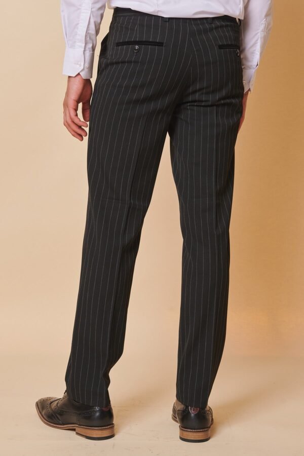 ROCCO - Black Pinstripe Trousers - Image 3