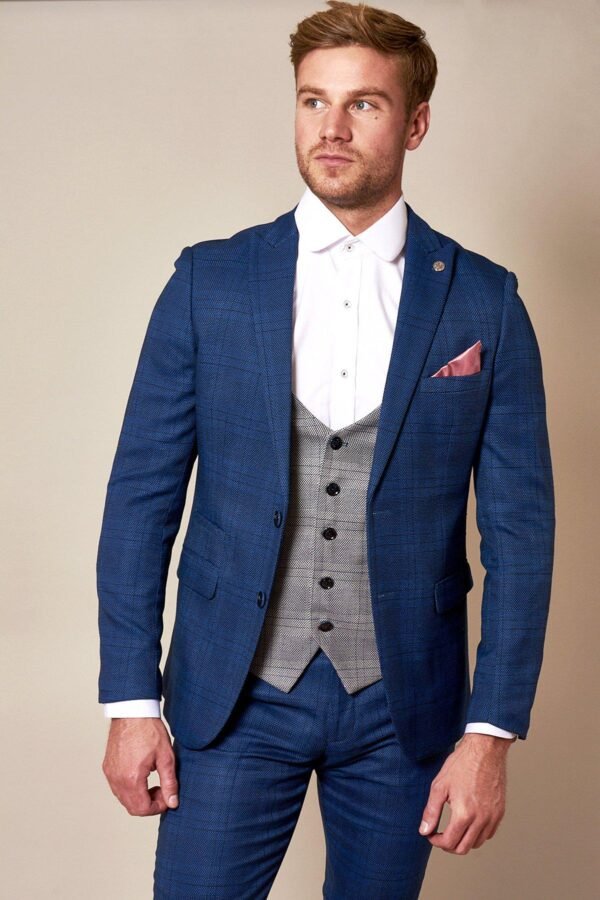 The WBA Collection - JERRY Blue Suit with Jerry Grey Waistcoat As Worn By Jeremy Sarmiento - Image 4