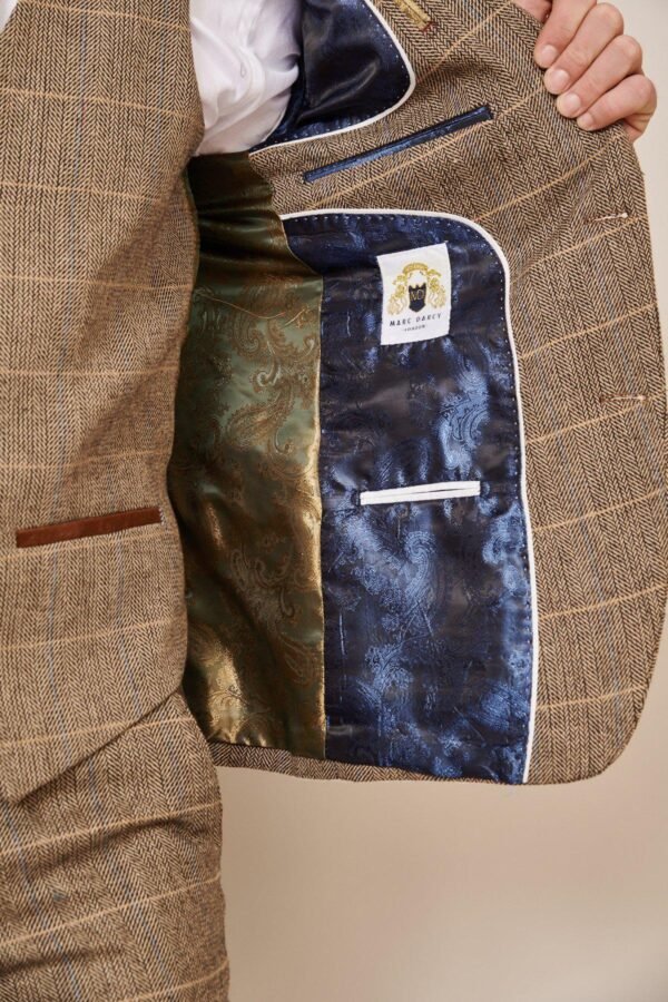 The WHU Collection - TED Tan Tweed Check Three Piece Suit As Worn By Lukasz Fabianski - Image 16