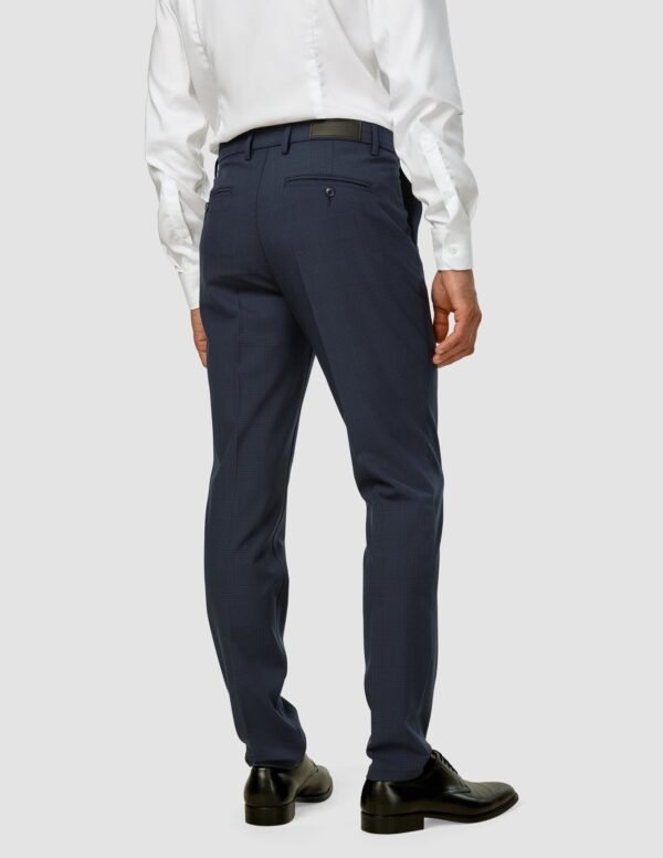Essential Suit Pants Slim Dark Blue Check - Image 4