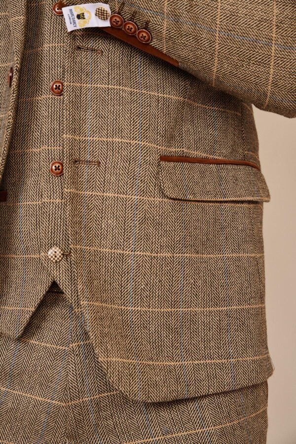 The WHU Collection - TED Tan Tweed Check Three Piece Suit As Worn By Lukasz Fabianski - Image 15